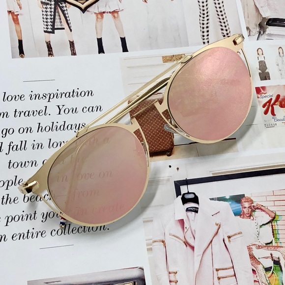 house of she Accessories - Cyber Week - Pink Rose Round Mirror Sunglasses